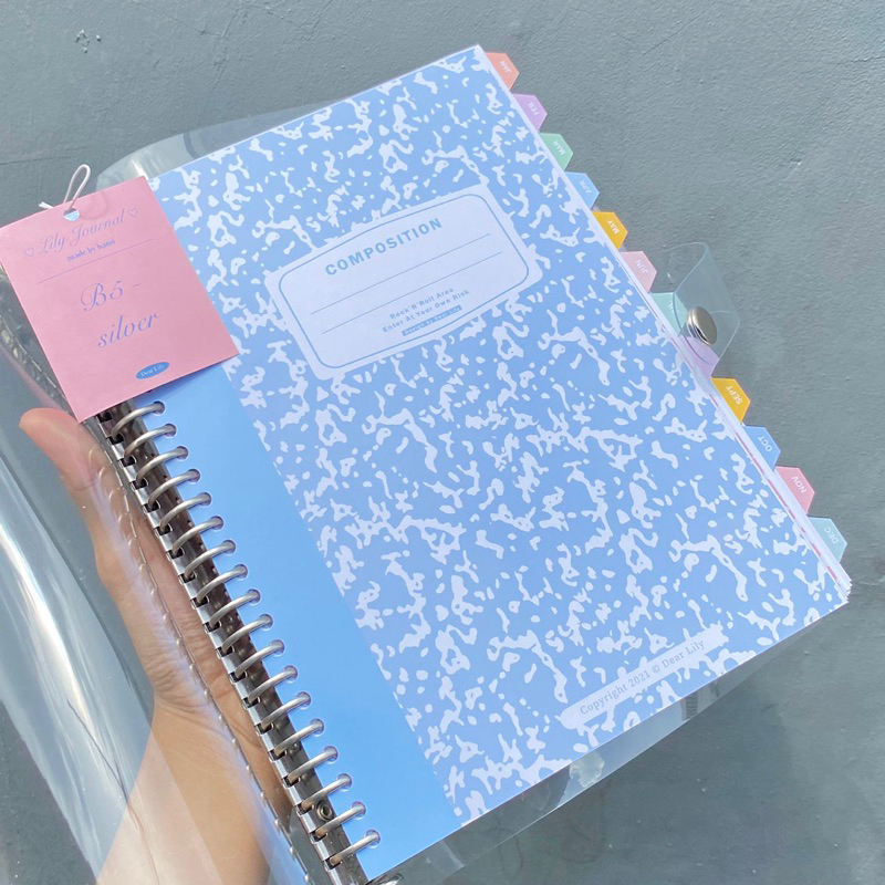 

PAKET A5 BINDER + COVER + REFILL LOOSE LEAF BOOK PAPER + DIVIDER PLANNER Transparent Aesthetics Korean Bujo Journaling Bundle / Kpop Journalingg