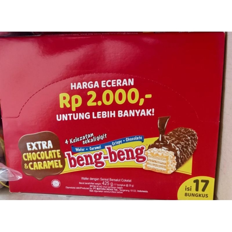 

siap kirim beng beng coklat aatu kotak isi 17