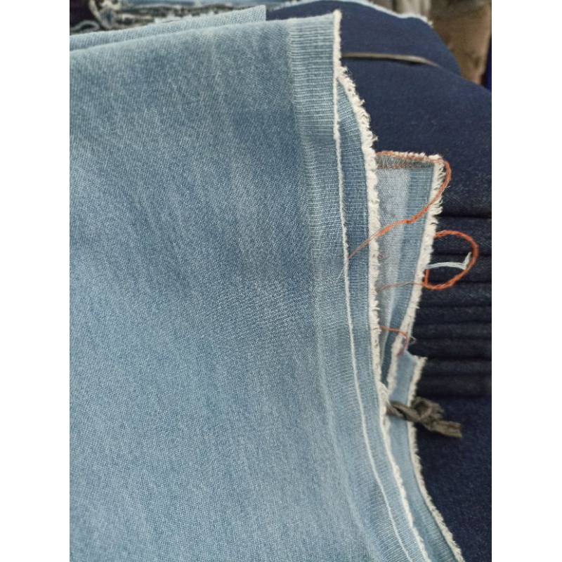 rtf KAIN DENIM POTONGAN CHAMBRAY WASH JEANS 6,5 Oz TIPIS