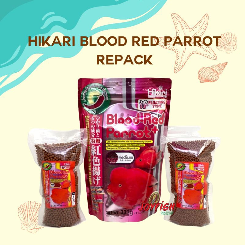 Hikari blood red parrot Medium Small REPACK 25gr 50gr dan 100gr BLOOD RED PARROT PELET