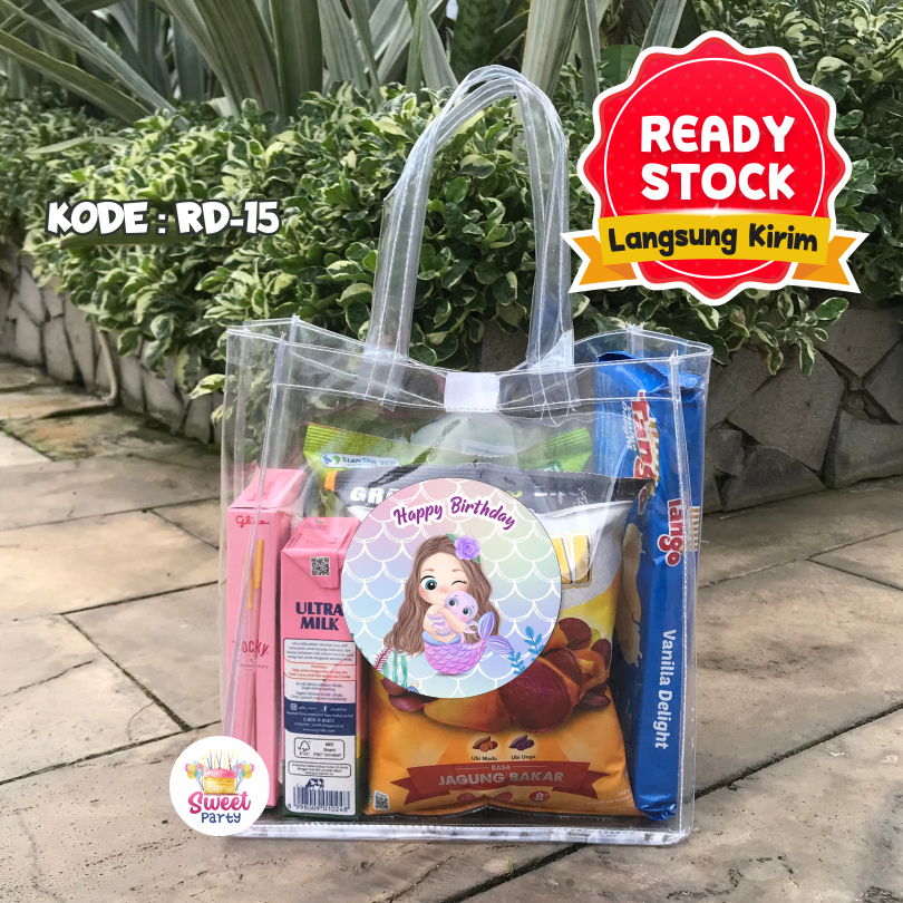 

[READY STOCK] Tas Ulang Tahun Karakter Mermaid Mika Transparan Tas Souvenir Ultah Langsung Kirim