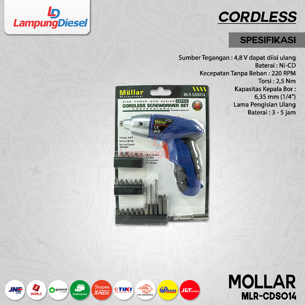 MOLLAR Bor Obeng/ Charger Cordless 4.8V MLRCDS014-A