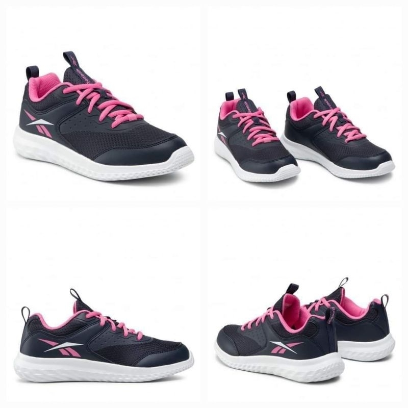 SALE100%Original REEBOK RUSH RUNNER 4.0 Navy Pink Kids Running Shoes Kode Produk: GW0004