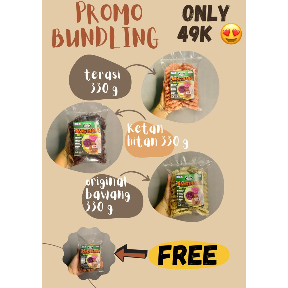 

Rengginang / Rangginang BUNDLING 3 rasa asli Cap dua udang