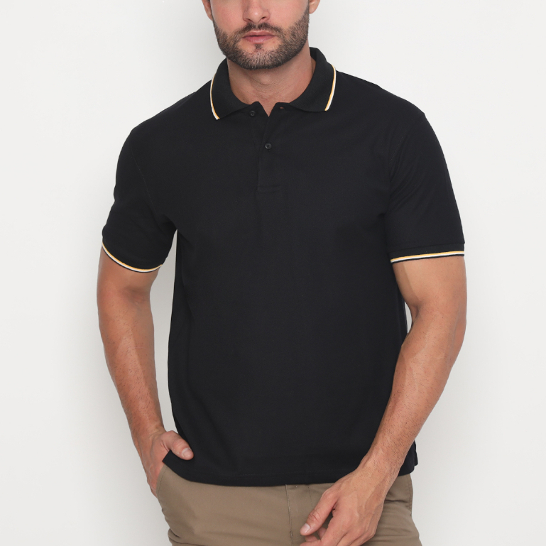 Carlos Moreno Kemeja Kaos Polo Shirt Lacoste PSL 181002 Black