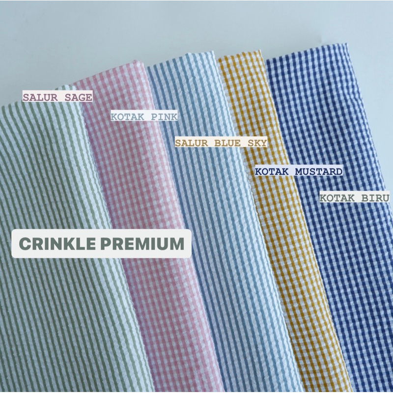 Kain Crinkle Kotak PREMIUM / Kain Crinkle Salur PREMIUM / Kain Katun Seersucker