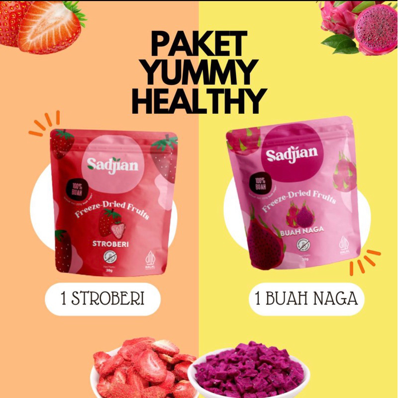 

Paket Yummy Healthy - 1 Stroberi + 1 Buah Naga - Freeze Dried