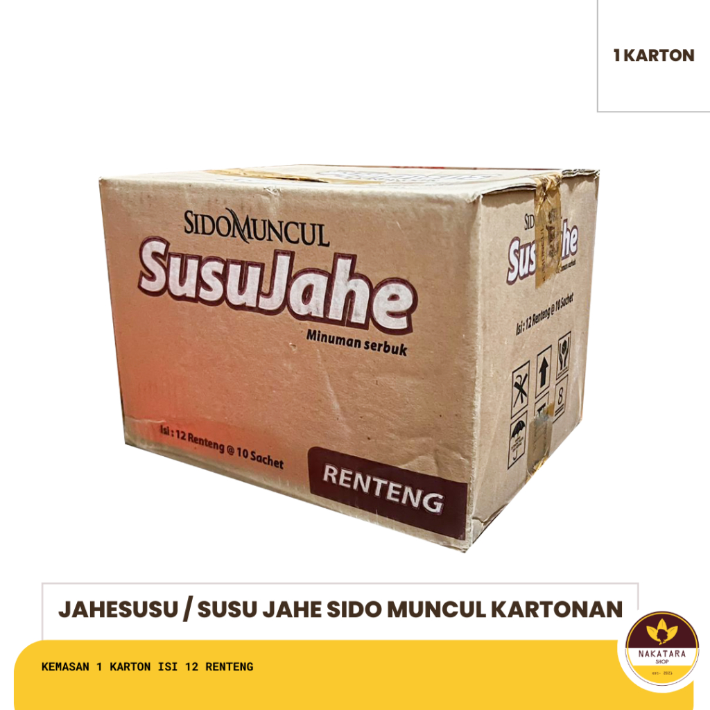 

PAKET 1 KARTON JAHESUSU / SUSU JAHE INSTAN SIDO MUNCUL KEMASAN ISI 12 RENTENG