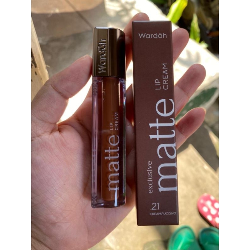 wardah lip cream matte 21 creampuccino