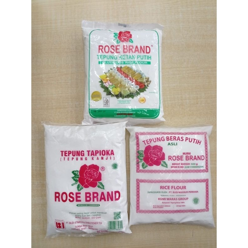 

Rose Brand Tepung Ketan/Tapioka/Beras putih 500gr