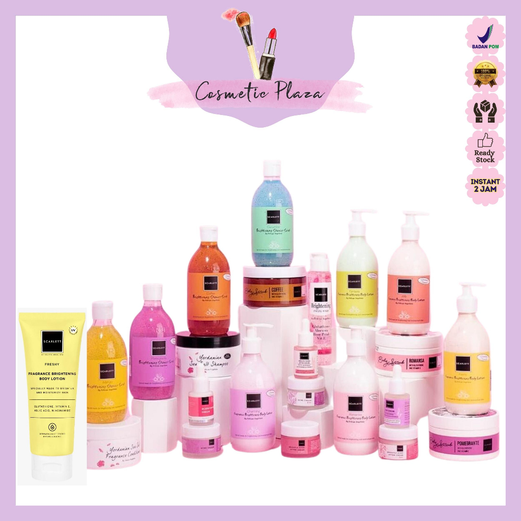 SCARLETT Whitening Series Body Lotion | Scrub Lulur | Shower Sabun | Serum | Cream | Toner Face Mist