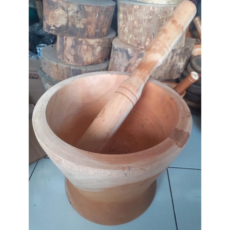 dulang kayu mahoni tebal kuat anti pecah+tumbukan