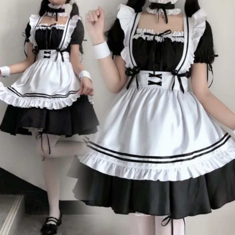 Dress Kawai Maid Cafe Cosplay Include Acc