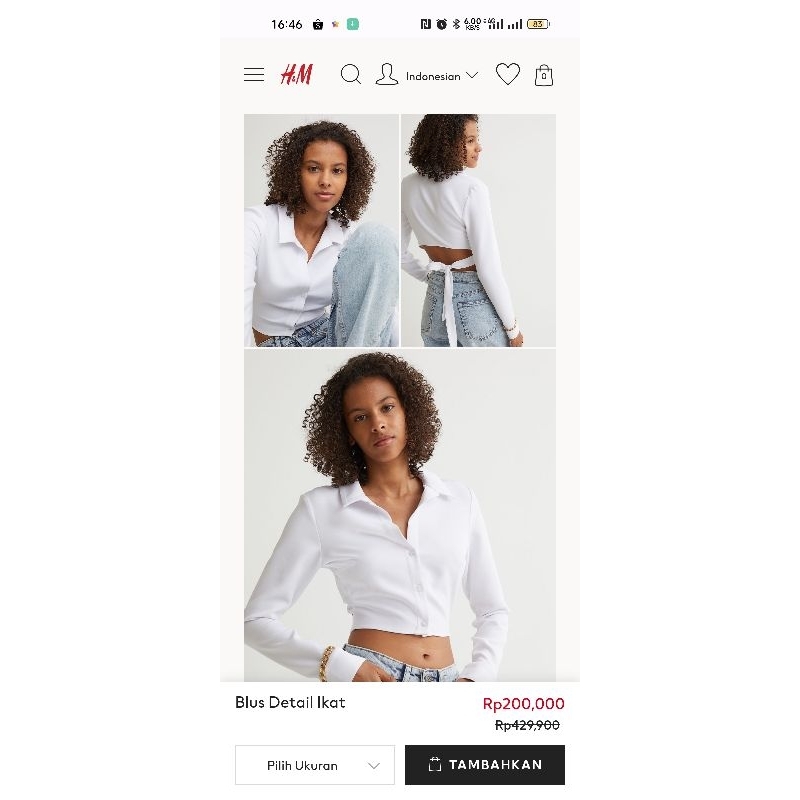 Preloved Kemeja Crop H&M