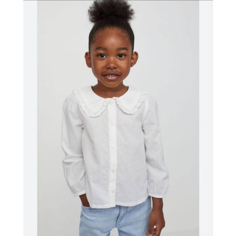 kemeja putih polos anak HM, blouse anak