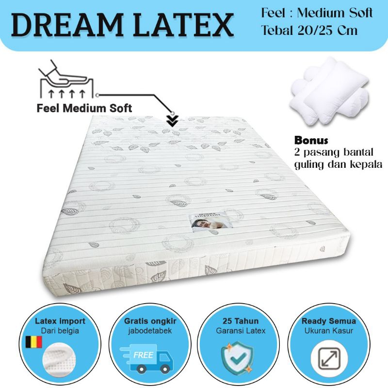 KASUR DREAMBED NATURAL LATEX - LUXURY BED 25 THN GARANS 180X200X20*25 CM