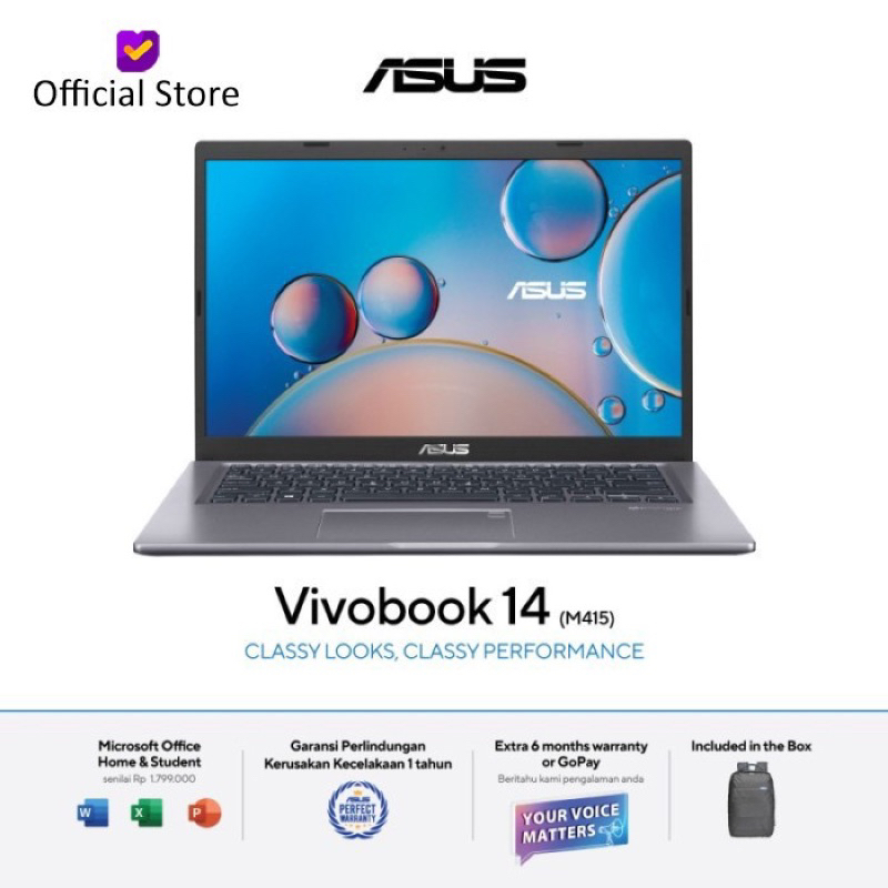 Laptop Asus M415DAO Ryzen 3 3250U 8GB/512GB 14"