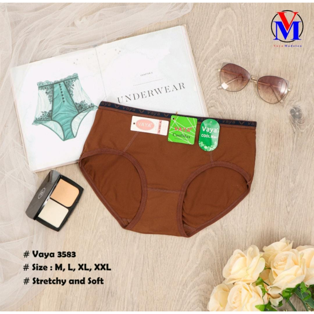 1 LUSIN | Celana Dalam Wanita VAYA 3583 / CD Dalaman Perempuan Super Soft Warna LEMBUT