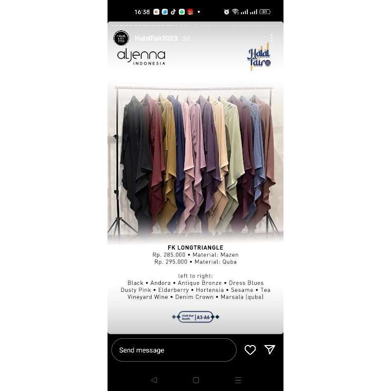 NWT FK Long Triangle aljenna Edisi Halal Fair