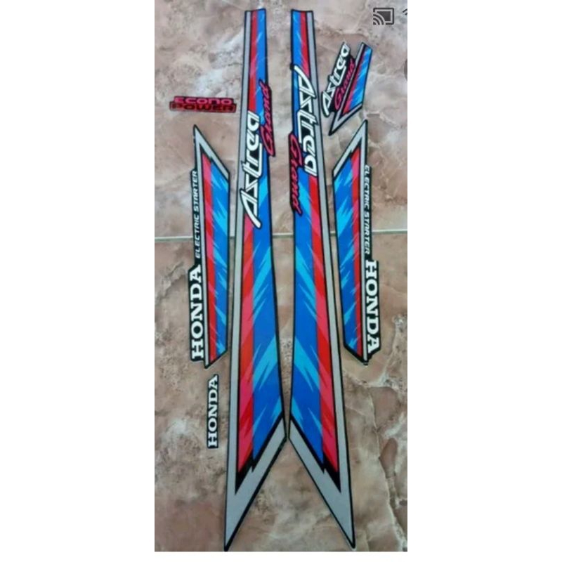 STRIPING STIKER HONDA ASTREA GRAND BULUS 1993 WARNA BIRU