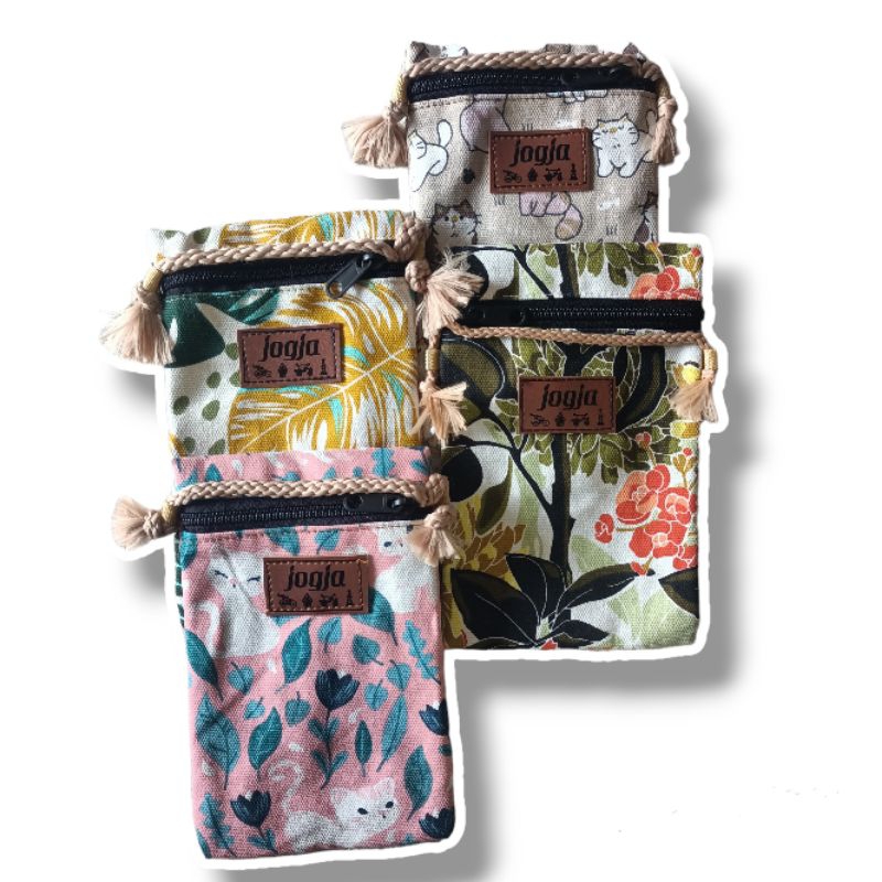 Tas Selempang Wanita,Tas Hp,Tas Selempang Kanvas Resleting Tas Oleh Oleh Jogja