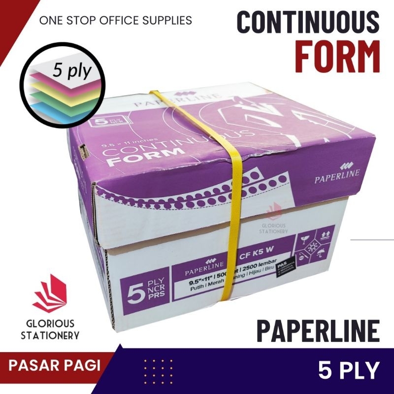 

Kertas Continuous form 9,5x11 5ply merk paperline
