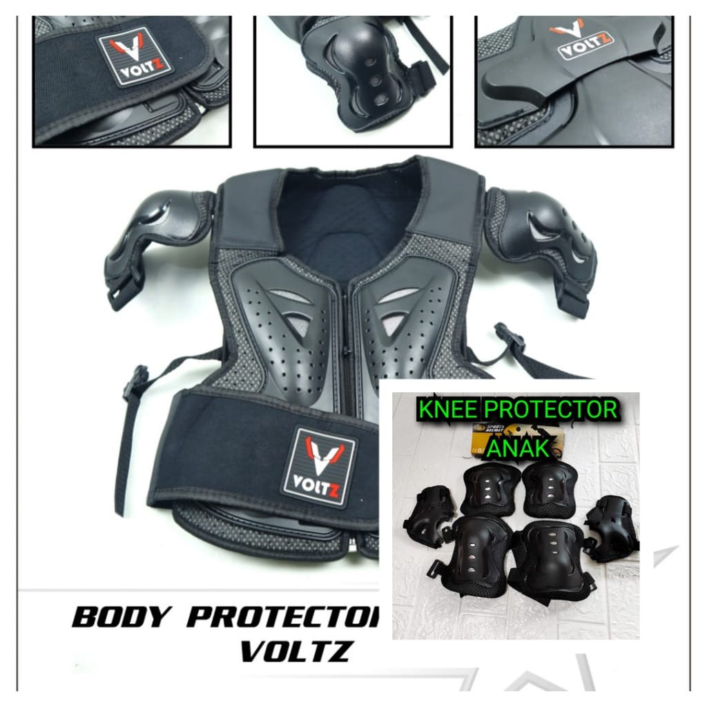 PROTECTOR SIKUT LUTUT BODY SET PAKET PROTEKTOR FULL TRAIL CROSS SEPEDA ANAK DEWASA