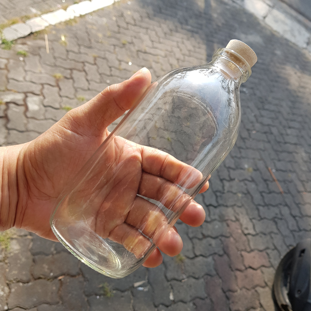 / 6 ( ENAM ) PCS  500ML BOTOL ASI KACA 500 ML / botol susu / botol souvenir kaca asi 500ml