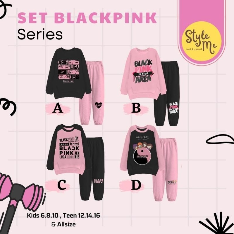 SETELAN BAJU ANAK PEREMPUAN SET BLACKPINK BY STYLE ME