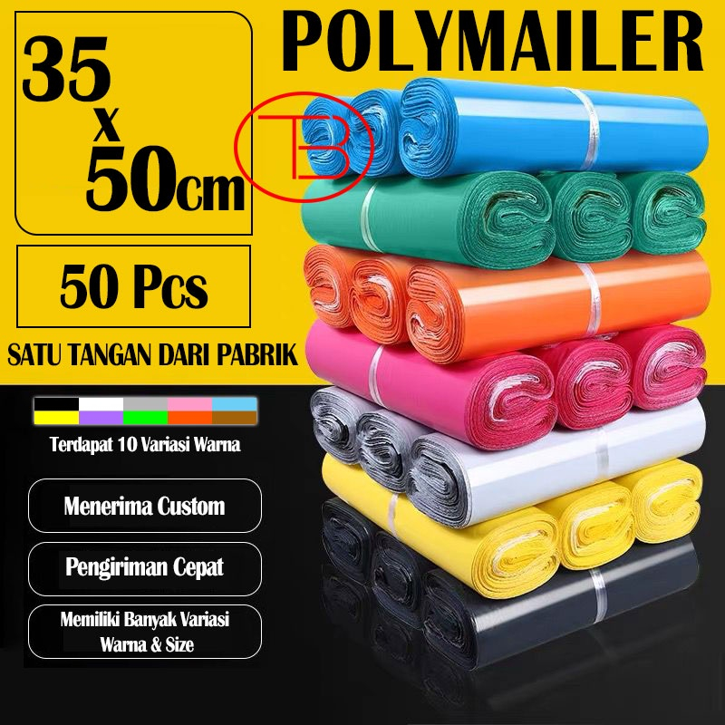 

Plastik Packing 35X50CM Baju Olshop / Polymailer Glossy LDPE ISI 50PCS Lentur Tidak Mudah Sobek Lem Perekat