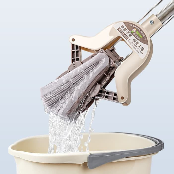 TERMURAH Alat Pel Otomatis Pembersih Lantai Karet / Alat Pel Pengering Lantai Otomatis Magic Mop