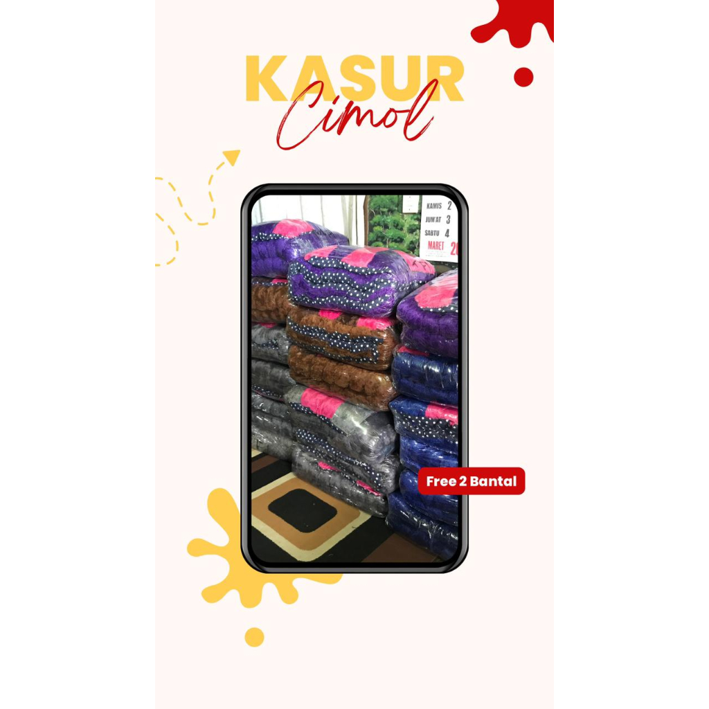 KASUR CIMOL BULU RASFUR FREE 2 BANTAL/ GENDER / KASUR PALEMBANG / GELOMBANG CINTA/ KASUR CIMOL ANAK