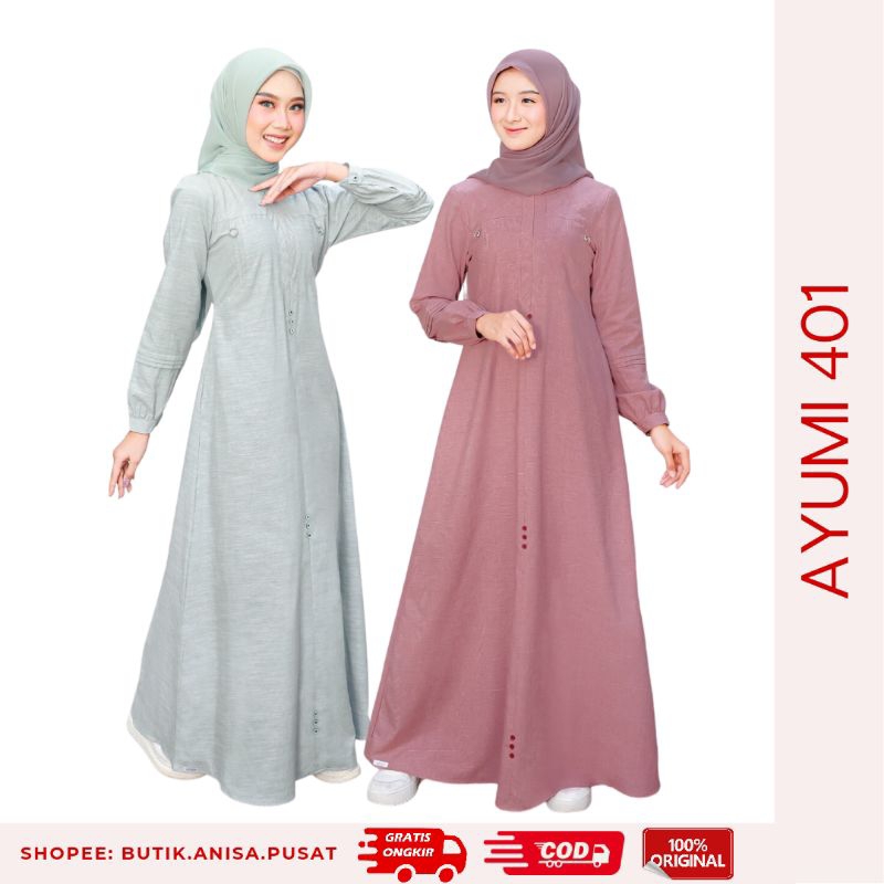 ETHICA Gamis Ayumi 401 Brick Maroon dan Aqua Green