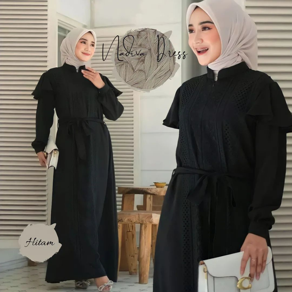 NADIVA DRESS GAMIS CRINKLE AIRFLOW PREMIUM DRESS WANITA TERBARU 2023 GAMIS WANITA BAHAN CRINGKLE MIX BRUKAT