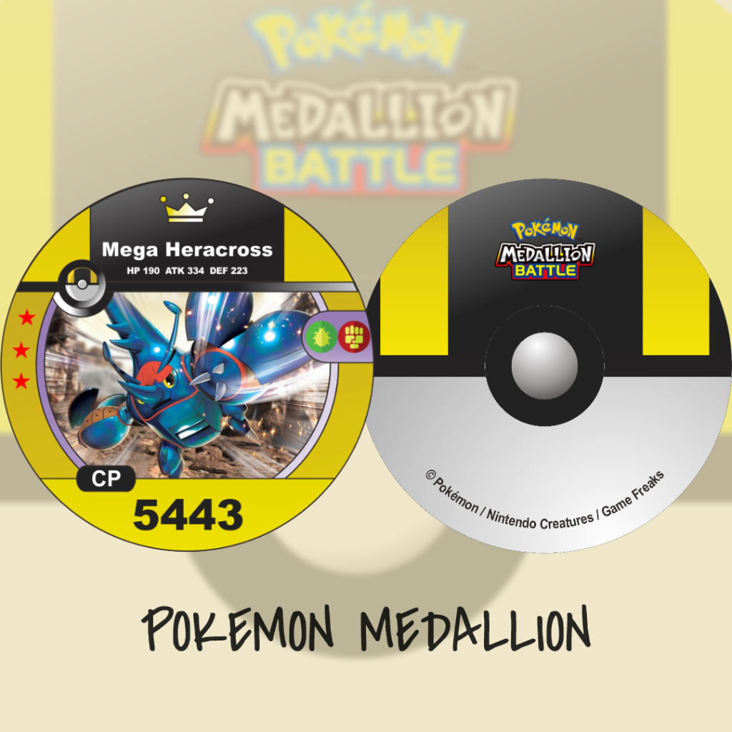 Kartu Pokemon Medallion Kustom Mega Heracross