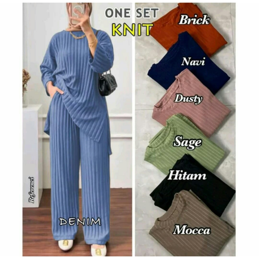 ONSET KNIT HORNET TERBARU/SETELAN WANITA BAHAN KNIT 2023