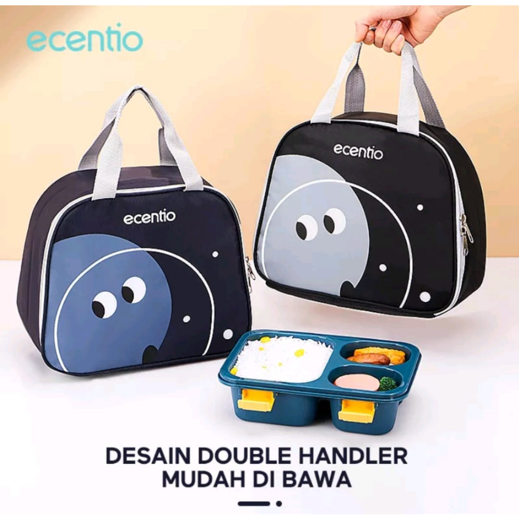 ECENTIO TAS BEKAL MAKANAN LUNCH BAG TAS BEKAL TAS TEMPAT BEKAL KARAKTER COOLER BAG MAKANAN ANAK