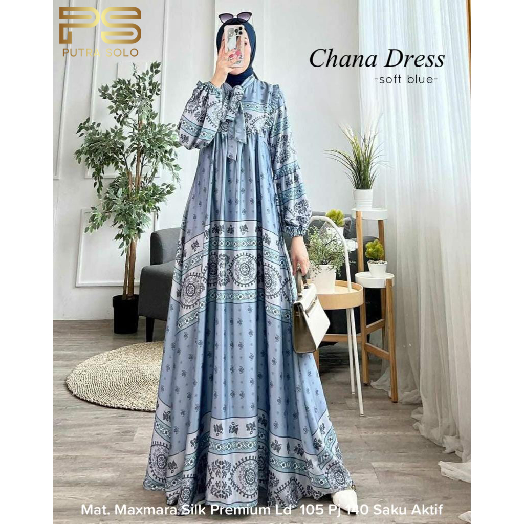 Chana Dress Wanita Maxmara Silk Premium LD 105 By Putra Solo