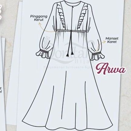 gamis dewasa wanita jubah akhwat arwa by Qonita hijab