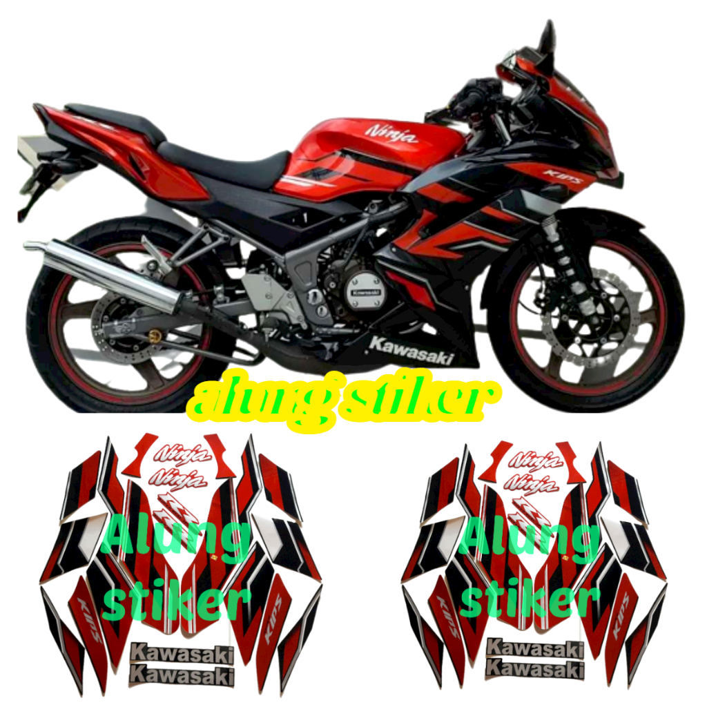 STIKER STRIPING LIS LES BODY MOTOR NINJA RR 150 SE 2015 MERAH