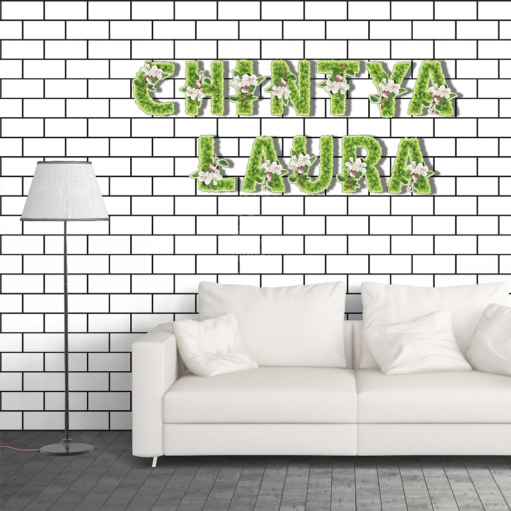 Huruf Kayu Satuan Timbul minimalis aesthetic