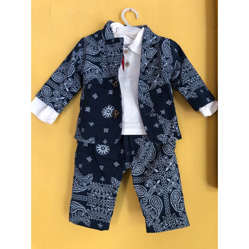 Preloved pakaian bayi setelan jas blazer celana anak laki laki baju second bayi pemakaian pribadi ve