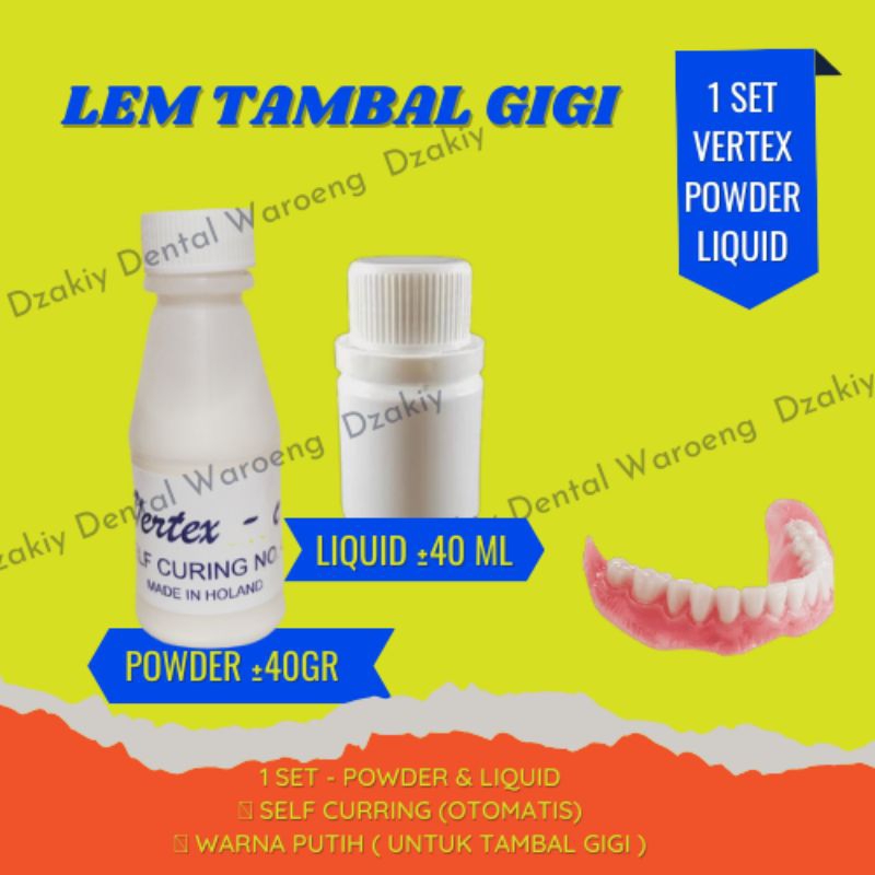 Lem Tambal Gigi Tahan Lama Permanen Serbuk Lem Tambal Gigii Palsu Patah Warna Putih gigi