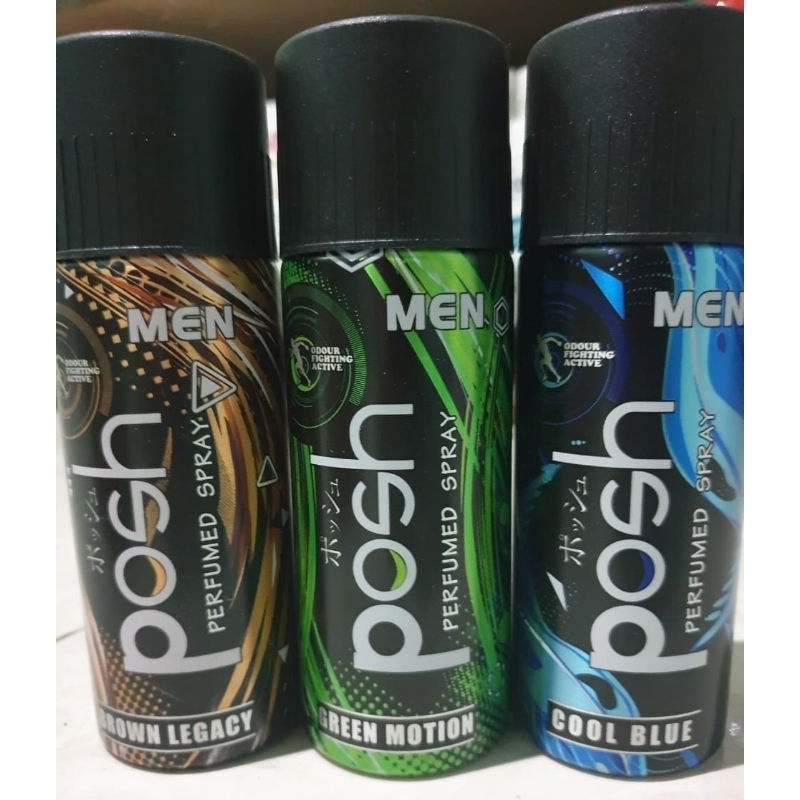 Parfum Posh Men Sisa warna coklat dan biru