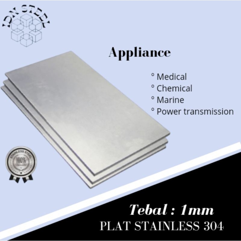 plat stainless steel 304 tebal 1mm potongan