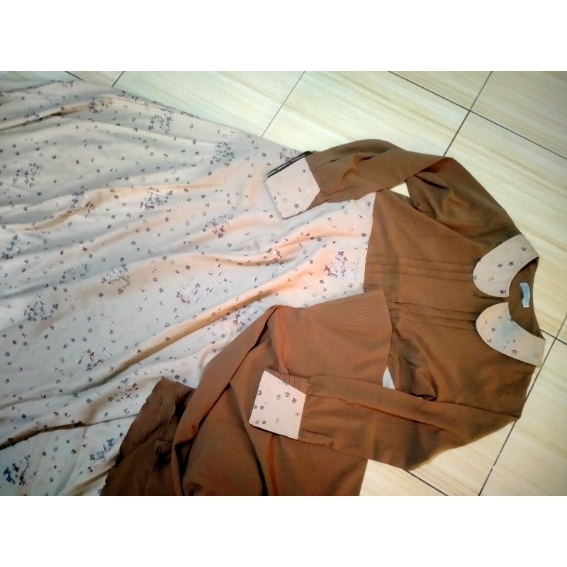 GAMIS SET KHIMAR CADAR RH RUMAH HAFIDZAH BMF XL PRELOVED