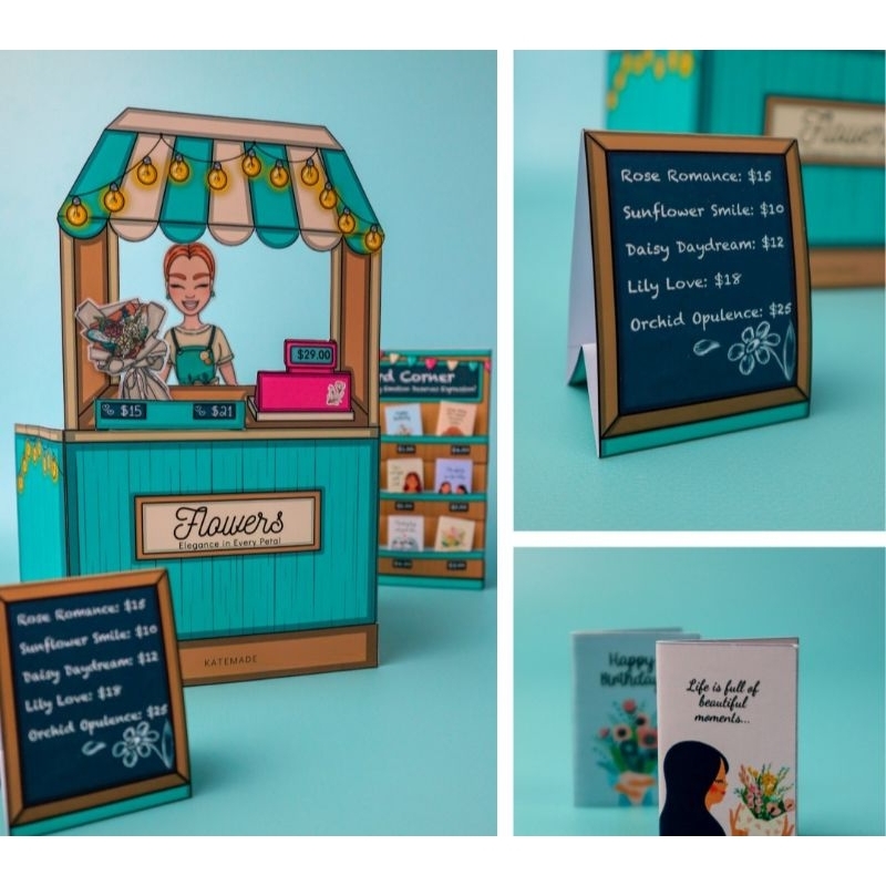 Paper doll flower shop / toko bunga / Mainan edukasi / buku edukasi anak