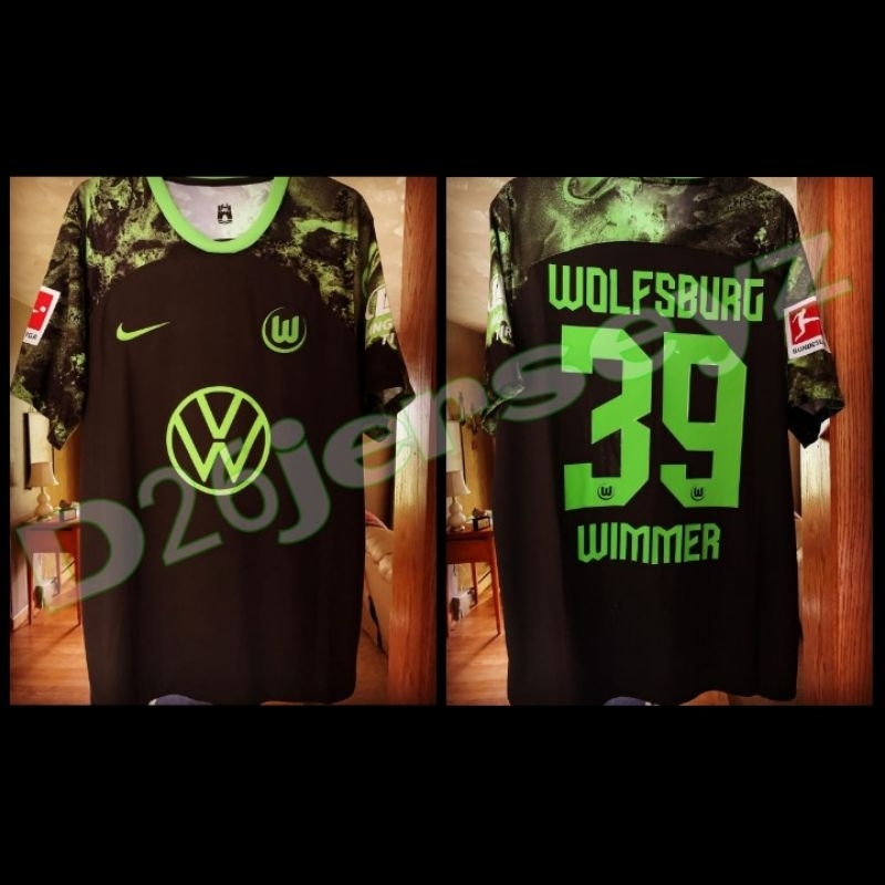 Jersey Vfl Wolfsburg Away 2023 / 2024 + Nameset + Full Patch + Sponsor