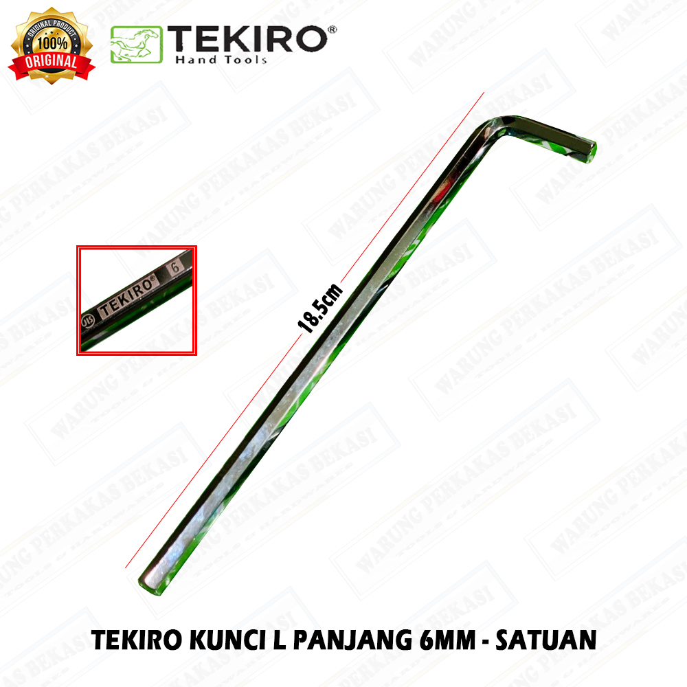 TEKIRO Kunci L 6 Mm - Kunci L Panjang - Satuan 6mm