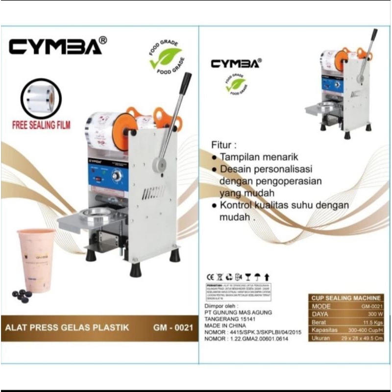 CUP SEALER CYMBA 020 FREE PLASTIK